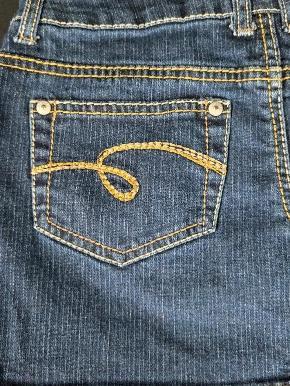 Girls Dark Blue Denim Skort with Contrast Stitching #23